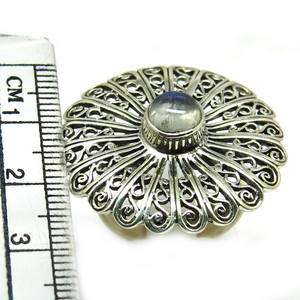 Impresionante, Natural Anillos de plata de ley 925 con piedra lunar de arcoíris, joyería de plata india con piedras preciosas en línea - Product Image 6