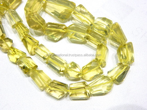 100% pepitas facetadas de piedras preciosas sueltas de cuarzo limón natural 14 pulgadas 10-17mm aproximadamente cuentas de piedra - Product Image 2