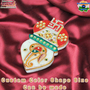 ถาดหินอ่อน Pooja Thali พร้อม kumkum อินเดียของขวัญคืนของตกแต่งพิธีแต่งงาน - Product Image 4