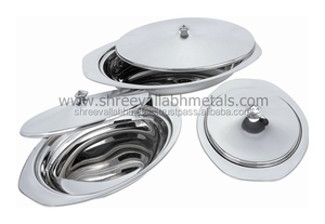 Plats de service en acier inoxydable avec couvercles - Product Image 3