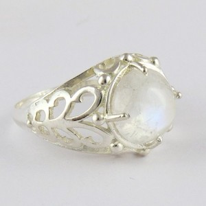 Anillos de plata de ley 925 con piedra lunar de arcoíris, joyería de plata india, venta al por mayor - Product Image 2