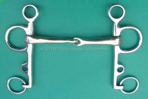 Nouveau mors anglais en acier inoxydable Eggbutt Pelham Logo personnalisé Riaz Jamal Intel's Twisted Mouth BROKEN HORSE BIT Western Style - Product Image 6