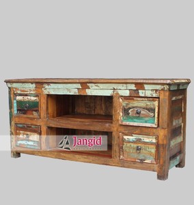 Rustic Reclaimed Wood <b>TV</b> <b>Stands</b> <b>Tv</b> Cabinet With 4 Drawers And 2 Shelves Storage Buffet Cabinet For Living Room <b>Bedroom</b> Hotel - Product Image 6