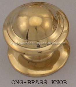 OMG Industries Poignée de porte/tiroir/armoire en laiton moderne personnalisable Bouton en bois naturel pour commode cuisine armoires extérieures - Product Image 2