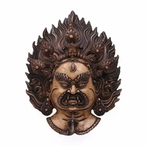 Mahakala heykeli buda Tibet budizm Tibet Vajrapani duvar asılı maske eski sanat etnik dekoratif vintage toptan Lot