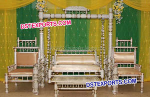 Indian Wedding Silver Metal Carved Jhula Indian Wedding <b>Swings</b> Muslim Wedding <b>Swing</b> Jhula Decoration Australia <b>Wooden</b> <b>Swing</b> <b>Set</b> - Product Image 4