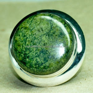 Bague en argent sterling 925 verte, pierre précieuse faite à la main, style classique, vente en gros, fabrication CASA DE PLATA - Product Image 1
