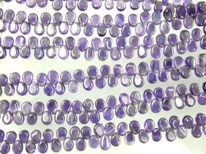 Briolette lisse poire gouttes améthyste perles de pierre violette en vrac pour la fabrication de bijoux - Product Image 4