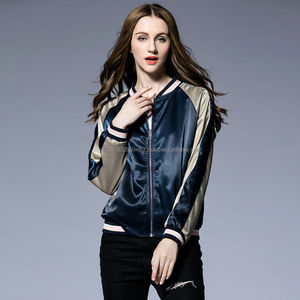 Chaqueta de satén de precio barato, chaqueta de bombardero satinada personalizada al mejor precio al por mayor/chaqueta de satén universitaria de estilo letterman - Product Image 3