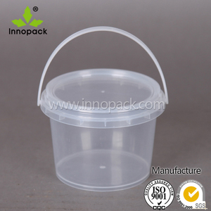 Cubo de plástico transparente con asa Cubo de capacidad de 1-2 L con tapas para tambores de almacenamiento Cubos y barriles - Product Image 2