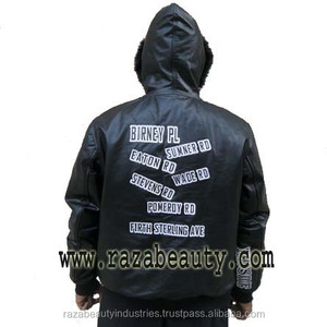 Chaquetas universitarias con logotipo personalizado de talla grande informal de invierno de lana de poliéster de cuero Bomber botón decoración transpirable impreso - Product Image 5