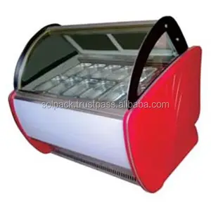 Display Ice Cream Showcase (Freezer) Heavy Duty Display Showcase Stainless Steel Body Electric Showcase Cheap Price