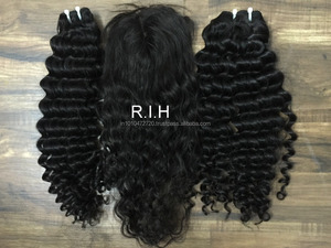 Extensiones de cabello Remy virgen indio crudo 100%, cabello de trama sin procesar en estilo ondulado, longitudes estiradas 8 "28" 30" - Product Image 3