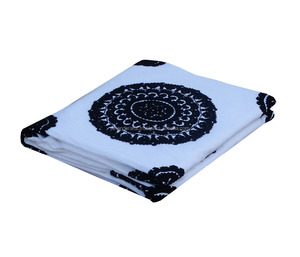 White 100% Pure Cotton Comforter Navy Blue Embroidery Bed Sheet Luxury Duvet Cover - Product Image 6