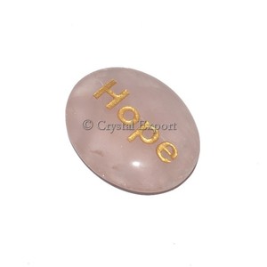 Rose Quartz Hope Engraved Stone