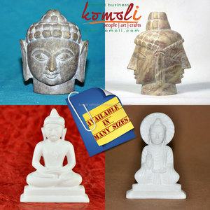 หินอ่อนหินแกะสลักพระพุทธรูปรูปปั้นหัว - Product Image 5