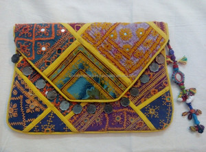 Bolso de mano Sling de moda para mujer, recuerdo de fiesta de boda, monedero ligero ecológico, regalo, parche bordado de Banjara india, trabajo - Product Image 5