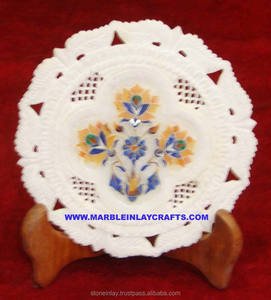 Plaque de marbre à incrustation artistique - Product Image 1