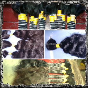 100% pelos crudos indios a granel Cabello humano indio. 100% Textura natural Cabello humano rizado profundo indio virgen a granel. Producto más vendido - Product Image 3