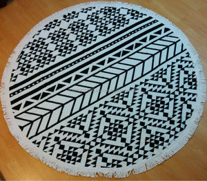 ผ้าขนหนูชายหาดกลมที่มีพู่ทำในตุรกีคอลเลกชัน RBT คุณภาพดีเยี่ยมผ้าฝ้าย100% - Product Image 1