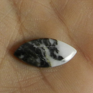 Jaspe cebra natural, calidad AA, 9x21 mm, corte marquesa, cabujón blanco y negro, 1.28 g, piedras sueltas para la fabricación de joyas IG0119 - Product Image 3