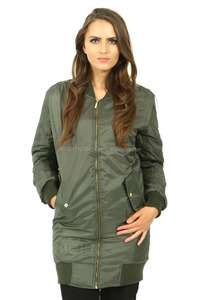 Chaqueta universitaria de bombardero de Aviador acolchada Vintage, chaqueta Bomber larga para mujer, chaqueta Bomber clásica de línea larga para chicas, chaquetas personalizadas para mujer - Product Image 3