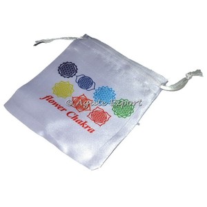 Customized Printed Satin <b>Pouch</b> With Healing Symbol Colorful Chakra Velvet Bags and <b>Pouch</b> Disposable Feature - Product Image 1