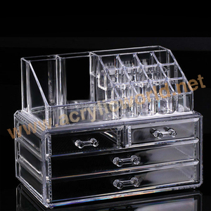 ขวดเครื่องสําอางอะคริลิคแบบกําหนดเองยืนแสดงออแกไนเซอร์เครื่องสําอางแสดงออแกไนเซอร์แต่งหน้าพร้อมลิ้นชัก - Product Image 6