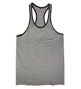 Débardeur pour homme en coton 100% avec bordure contrastée, respirant, tricoté, pour la salle de sport, la course à pied et le fitness, sans manches avec logo au dos - Product Image 1