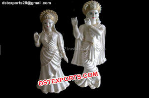 Estatua de bienvenida Radha Krishna, estatua de entrada de boda india, decoración religiosa de fibra de vidrio - Product Image 2