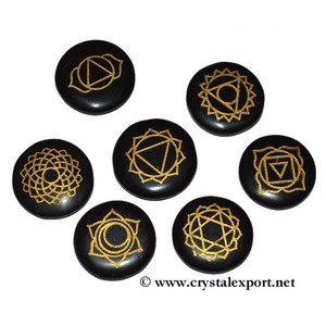 Juego de discos de chakra de ágata grabada con caja de regalo acrílica Feng Shui de piedras preciosas-Recuerdo curativo natural - Product Image 3