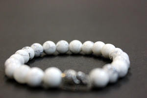 Rudra Gems Howlite 8mm Beaded Stretchable Unisex <b>Bracelet</b> - Product Image 2