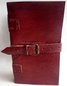 Venta al por mayor Regalo corporativo Funda de cuero 2018 diario con cierre de cinturón Hecho a mano vintage en relieve con cinturón diario de cuero - Product Image 1