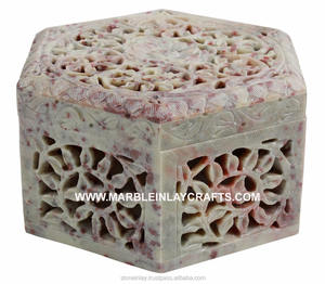 Caja de Joyería de Piedra de Savia Natural Tallada en Forma Hexagonal para Decoración del Hogar, Mayorista y Fabricante al Precio Más Bajo - Product Image 1