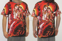T-shirt unisexe avec motif psychédélique hippie de divinités hindoues Ganesha Shiva Krishna Om Sarswati Maa DIVINE, tailles M / L / XL