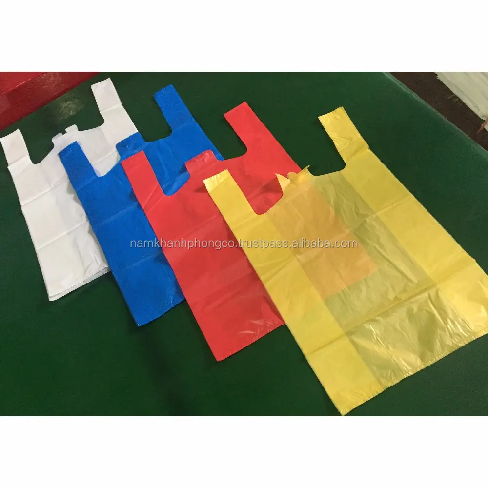 HDPE Nhựa T Shirt Bag Đối Với Mua Sắm Trong Siêu Thị