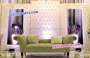 Elegante Compromiso Boda Escenario Cristal Equipado Cuero Telón de fondo Paneles Moderna Recepción DE BODA Tufted Paneles de cuero boda - Product Image 5