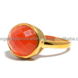 Hammered Smoky Quartz <b>Rhodium</b> Plated Bezel Setting Silver <b>Ring</b> for Wedding & Party - Product Image 2