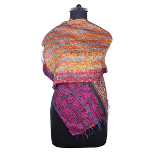 Kantha Work <b>Silk</b> Handmade <b>Vintage</b> Style <b>Scarf</b> SC1221 Girls <b>Scarf</b> Stole Hijab <b>Vintage</b> Kantha Hand Stitched Cotton Allover <b>Scarf</b> - Product Image 1