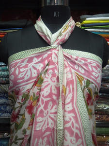 Bikini Sarong Pareo de diseño indio de algodón estampado Sexy ropa de playa Floral - Product Image 2