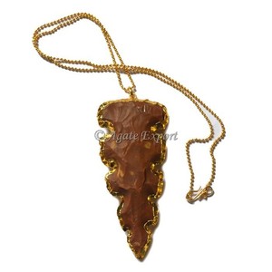 สร้อยคอหัวลูกศรประดับด้วยจี้อาเกตชุบเงิน Healing of Life - Product Image 1