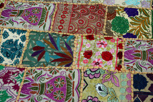 Hilo metálico de algodón multicolor Patchwork tapiz pared arte - Product Image 6