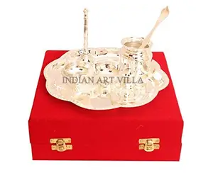 Artesanal de plata Chapado en Pooja Aarti Thali en precio al por mayor decorativo hecho a mano de plata Pooja Aarti Thali casa Decoración