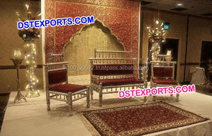 Conjunto de muebles tallados dorados para boda, conjunto de sofá de diseño de boda, conjunto de sofá de escenario - Product Image 2