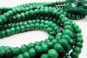 El mejor corte de 5 a 6mm, cuentas de Esmeralda redondas, hebras de corindón verde facetadas, piedra preciosa - Product Image 2
