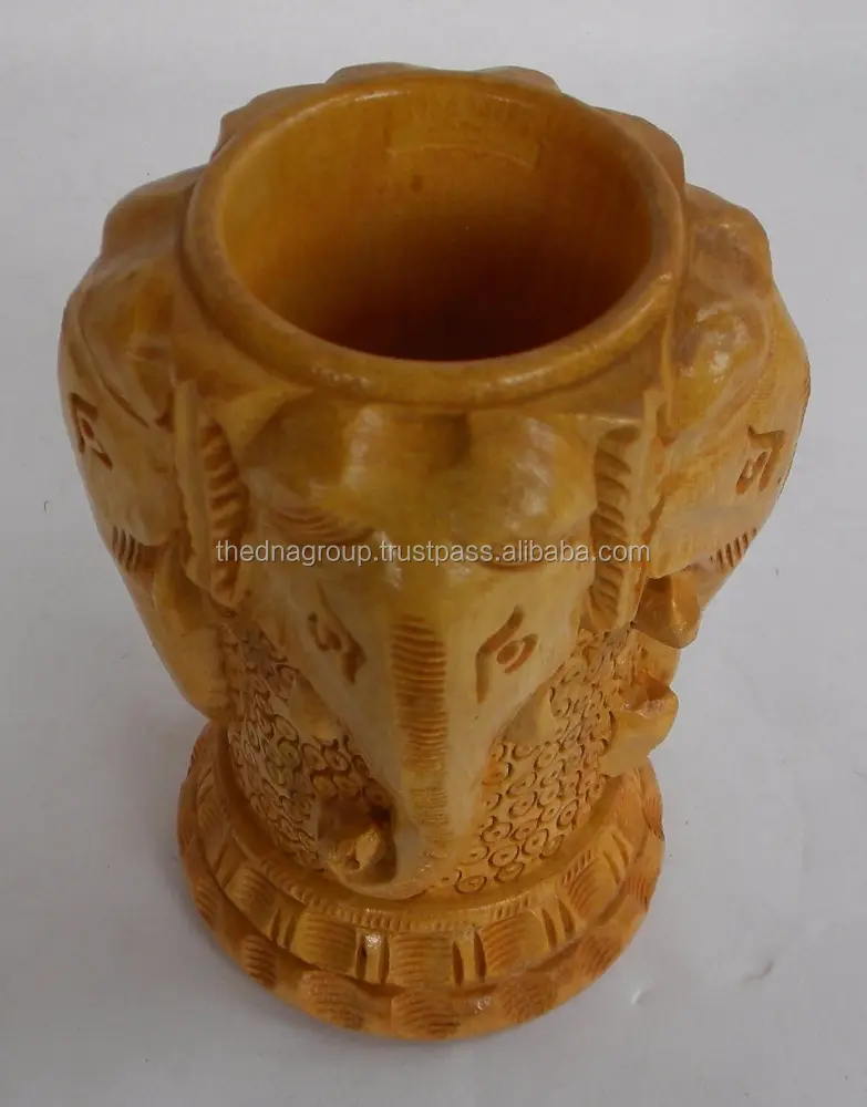 Indian Wooden Handcrafted Table Top Accessories - Pen Holder