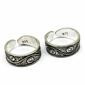 Shri Ashapura Jewels Adjustable Size Oxidized Plain <b>Silver</b> 925 Sterling <b>Silver</b> <b>Toe</b> <b>Rings</b> Fine BOHEMIA Lovers Unisex - Product Image 3