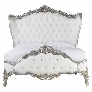 Woodeb french style sofa bed king size high headboard