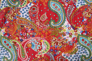 Paisley Kantha <b>Quilt</b> Handmade Paisley Kantha Throw Indian Cotton <b>Bedspread</b> - Product Image 5