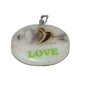 Colgante de piedra de ágata de 7 Chakra curativo, piedra de amor impresa con piedras de Reiki de Chakra, producto de Feng Shui de estilo cruzado - Product Image 1